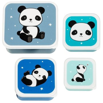 A Little Lovely Company - Lunchbox Panda zestaw 4 szt.