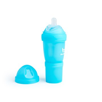 Herobility - butelka antykolkowa Herobottle 140 ml, niebieska + smoczek S (0 m+)