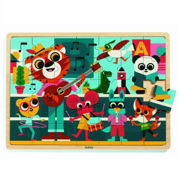 Djeco - Edukacyjne puzzle drewniane MUZYKANCI DJ01817