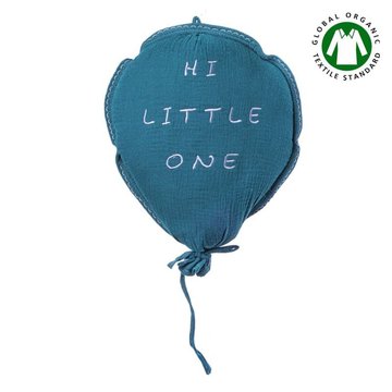 Hi Little One - Poduszka dekoracyjna z organicznego oddychającego BIO  muślinu GOTS BALOON EMERALD