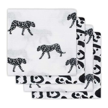 Jollein - Baby & Kids - Jollein - 4 pieluszki niemowlęce Hydrophlic 70 x 70 cm Leopard Black and White