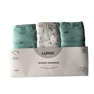 Muślinowy Otulacz/pielucha 3-pack LUMA Paper Boats