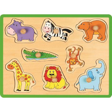 Joueco - Drewniane puzzle- zoo