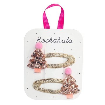 Rockahula Kids - spinki do włosów Rose Gold XMAS TREE