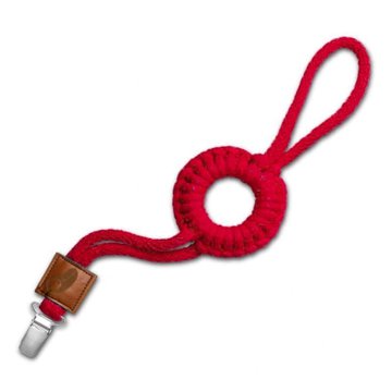 Hi Little One - sznurkowa zawieszka z kółkiem do smoczka Pacifier holder with RING Red