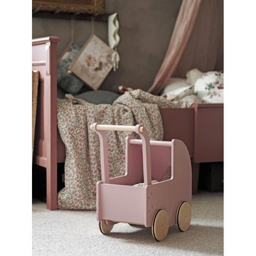 Drewniany wózek dla lalek pastelowo różowy, Jabadabado JaBaDaBaDo