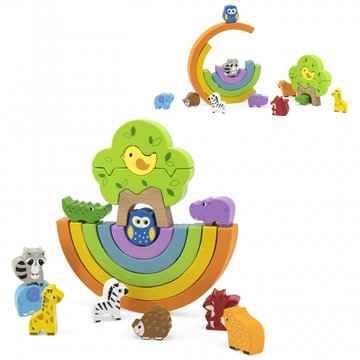 Viga Toys - VIGA Drewniana Tęcza Układanka Klocki Kreatywne Montessori
