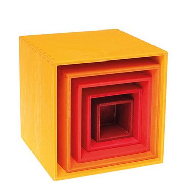 Drewniane Pudełka 0+, odcienie pomarańczowego, Grimm's