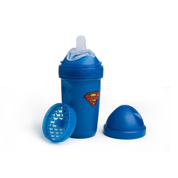 Herobility - butelka antykolkowa Herobottle 240 ml, Superman + smoczek M (2 m+)
