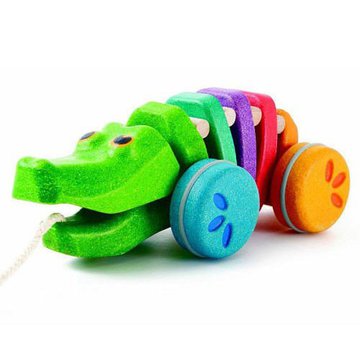 Tęczowy krokodyl do ciągnięcia, Plan Toys®