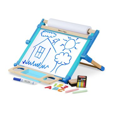 Melissa&Doug® - Dwustronna sztaluga Deluxe magnetyczno - kredowa z literkami