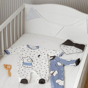 Mayoral - Zestaw 2 piżamek ze śliniaczkiem dla noworodka chłopca