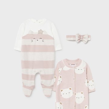 Mayoral - Zestaw 2 piżamek ECOFRIENDS dla noworodka dziewczynk
