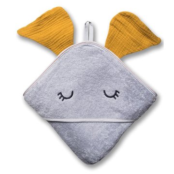 Hi Little One - Ręcznik z kapturem 100 x 100 ELEPHANT hooded bath towel Mustard