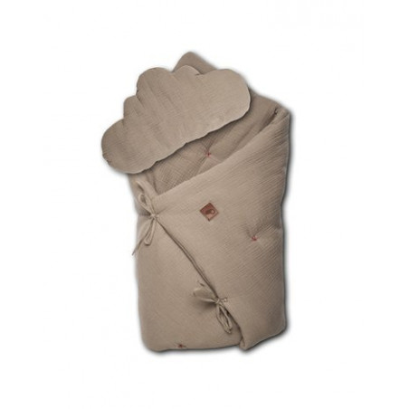 Hi Little One - Kołderka z podusią i Rożek z oddychającej bawełny organicznej GOTS QUILT BABY HORN Dark Oak