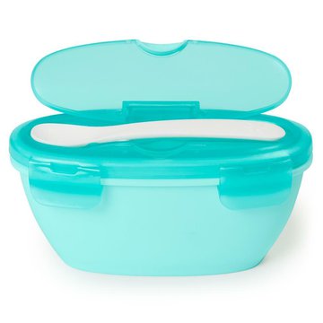 Skip Hop - Zestaw pojemnik+łyżka Easy-Serve  Grey/Soft Teal