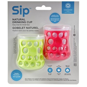 CogniKids Sip® – Natural Drinking Cup 2 sensoryczne kubeczki do nauki picia dla niemowląt APPLE/ROSE COGNIKIDS