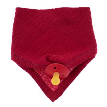 Hi Little One - Śliniak muślinowy bandana z zawieszką na smoczek muslin bandana bibs with pacifire holder Strawberry