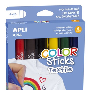 Flamastry do tkanin Apli Kids - 6 kolorów