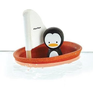 Żaglówka z pingwinem, zabawka do kąpieli | Plan Toys®